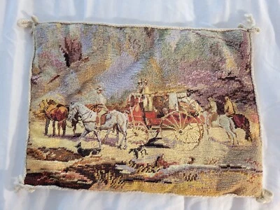 Vintage Petit Point Needlework Equestrian Huntseat horses Stunning  - Image 1 of 4