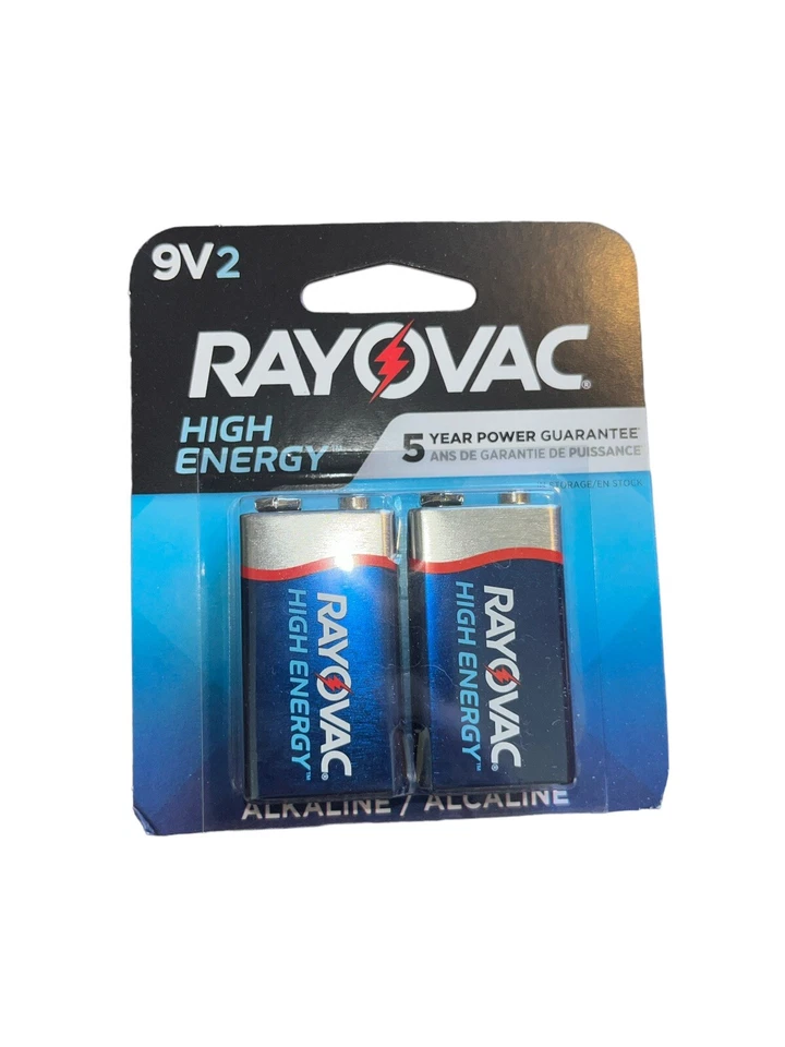 Baterías High Energy 9V (paquete de 2), pilas alcalinas de 9 voltios Foto 1 de 1