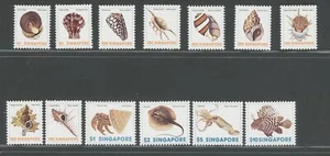 1977 SINGAPORE, Yvert e Tellier n. 262-74, Conchiglie - Crostacei - pesci - 13 v - Picture 1 of 1