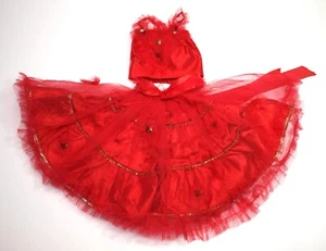 Blusa Falda DE COLECCIÓN SATINADA Roja Sin Etiquetar VESTIDO CAN-CAN Para Muñeca de Moda Más Alta Años 50 - Imagen 1 de 6