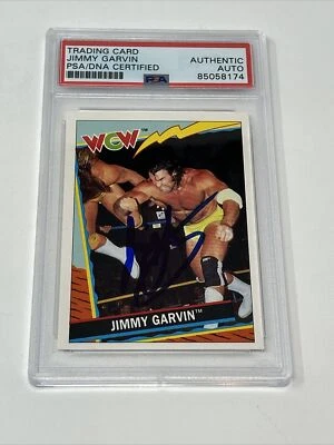 Signed SCOTT HALL 1992 Topps UK WCW Jimmy Garvin ERROR Wrestling RC #35 PSA DNA - Image 1 of 3