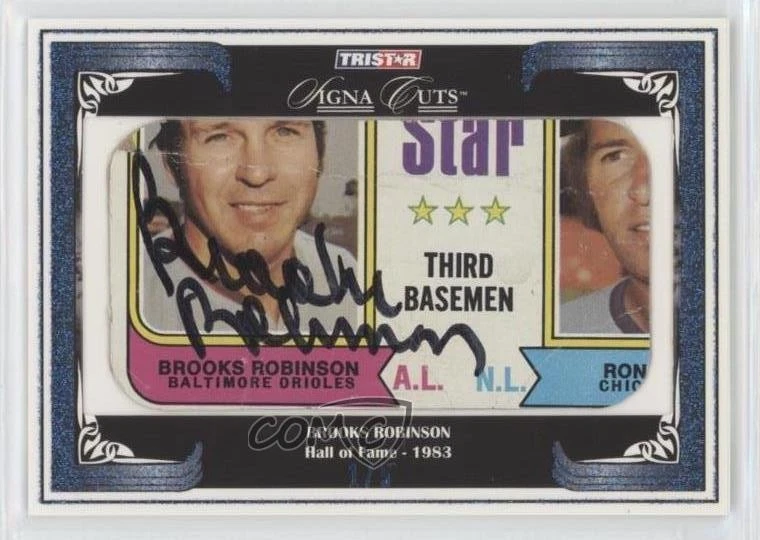 Tristar Signa Cuts Cut 2008 automático azul/5 Brooks Robinson Salón de la fama Foto 1 de 2