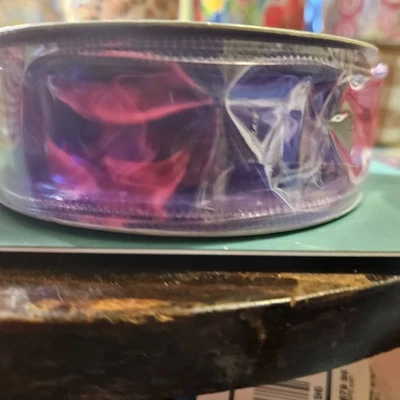 1 Roll Expressions Clear Purple Wired Ribbon - Image 1 of 3