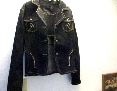 SALE! VTG ROCAWEAR NWOT Jacket Women's XL Jean BK Denim Button Up Embroidery Y2K - Image 1 of 4