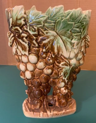 McCoy Vase Planter Grape Cluster Fan Style - Image 1 of 4