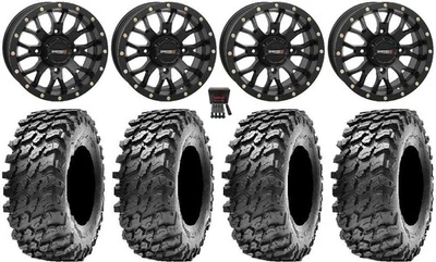 System 3 ST-3 Black 14" Wheels 30" Rampage Tires Can-Am Commander Maverick - Image 1 of 4