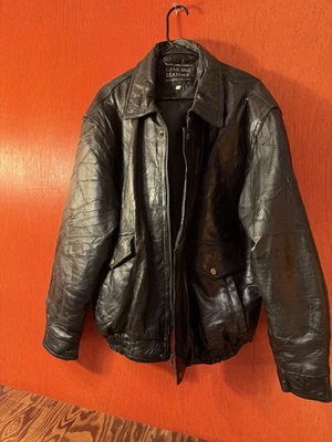 Chaqueta de bombardero Napoline Leather Outfitters negra LRG Frankenstein Stitch acolchada  Foto 1 de 4