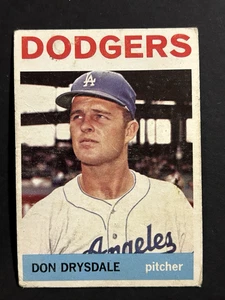 1964 Topps Set-Break #120 Don Drysdale Salón de la Fama de los Dodgers de Los Ángeles en muy buena condición - Imagen 1 de 2