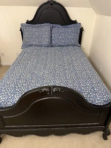 LAURA ASHLEY FLORAL GINGHAM FULL SIZE COMFORTER COMPLETE SET DUST RUFFLE 2 SHAMS - Picture 1 of 5