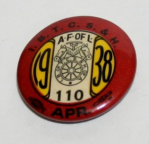 Vintage AFL AF of L April 1938 Trade Union 110 IBTCS & H Button Member Pin Rare - Picture 1 of 1