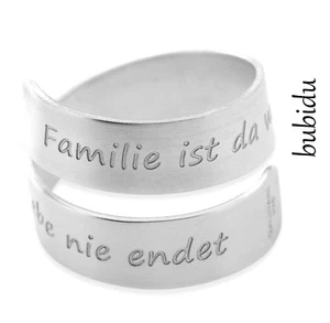 Ring Gravur Spiralring Silberring gedreht Ziehring breiter ring Damenschmuck - Bild 1 von 3