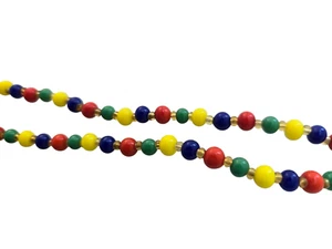 Vintage Colorful Czech Glass Ball Bead Extra Long 60" Flapper Necklace - Picture 1 of 5