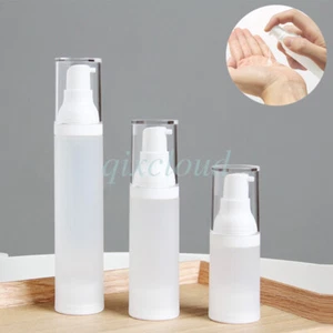 Contenitore bottiglie pompa lozione airless in plastica trasparente da 15 ml 30 ml 50 ml vuoto - Foto 1 di 11