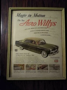 Original Willys Aero Verkaufsanzeige gerahmtes Bild  - Bild 1 von 2