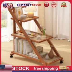 New Sofa Bedside Laptop Tray Rolling Cart with 3-Tier Shelves Side Table with Wh - Picture 1 of 10