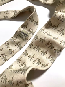 HERMES VINTAGE CENTAUR GENTLEMAN MEETS MAN WITH HORSE TIE HIGH END FRANCE BEIGE - Picture 1 of 16