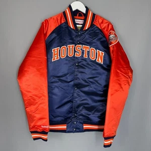 NWT HOUSTON ASTROS BOMBER NYLON JACKET MITCHELL & NESS SIZE L - Picture 1 of 6