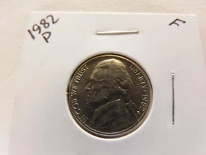 1982 P Jefferson Nickel - sehr guter bis feiner Umlaufzustand - Bild 1 von 2