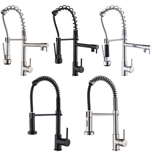 Kitchen Faucet with Pull Down Sprayer 1Hole Swivel Single Handle Sink Mixer Taps - Picture 1 of 64