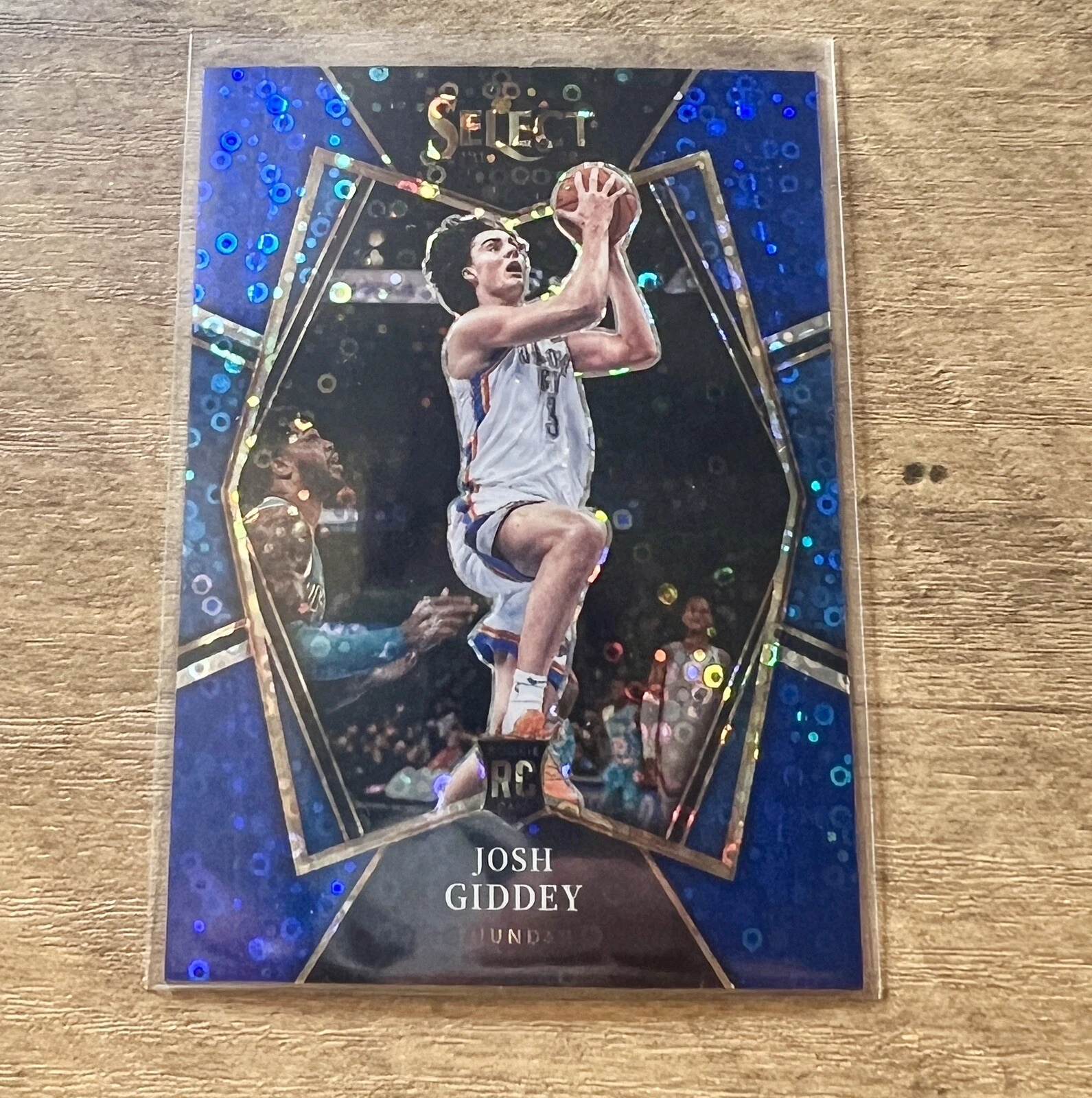 2021-22 Panini Select Josh Giddey /25 Premier Level Blue Disco Rookie RC Thunder