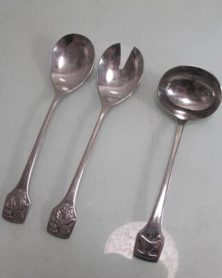 Salatbesteck + Saucenkelle BSF Relief Edelstahl - Bild 1 von 3