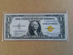 1935 A WWII Emergency Yellow Seal $1 Silver Certificate I35207571C - Picture 1 of 6
