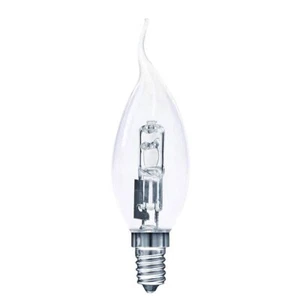 Bent Tip Halogen Candle 28W = 37W SES E14 2900K Warm White Dimmable - Picture 1 of 1