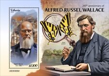 Estampillas de mariposas Alfred Russel Wallace Charles Darwin montadas sin montar o nunca montadas Liberia 2023 S/S