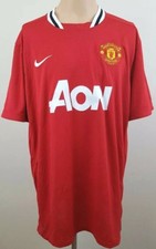 NIKE DRI FIT Manchester United AON Mens Red Soccer Jersey / Shirt Size XXL