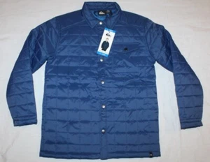 New boys QUICKSILVER blue insulated shirt jacket Size 14/16 - Picture 1 of 2