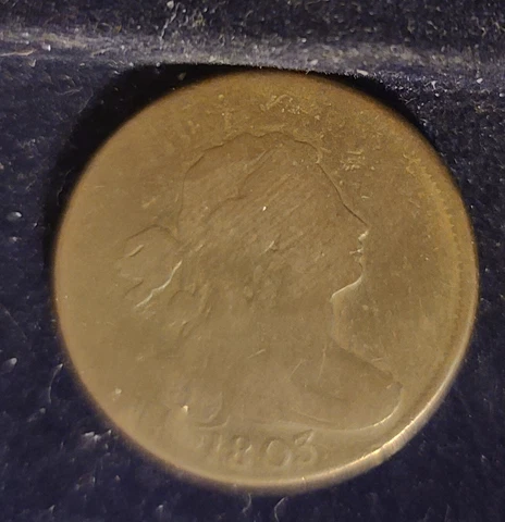 1803 US American Liberty Cap Draped Bust Almost Good Large Cent Cover