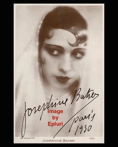 Josephine Baker 1930 París preimpresión firmada 8x10 rp foto en blanco y negro - Imagen 1 de 1