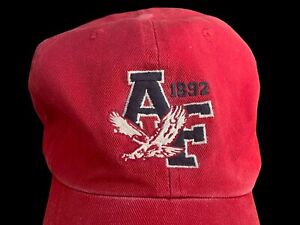 Vintage Abercrombie And Fitch Hat A&F One Size Distressed Red Leather Strap Cap
