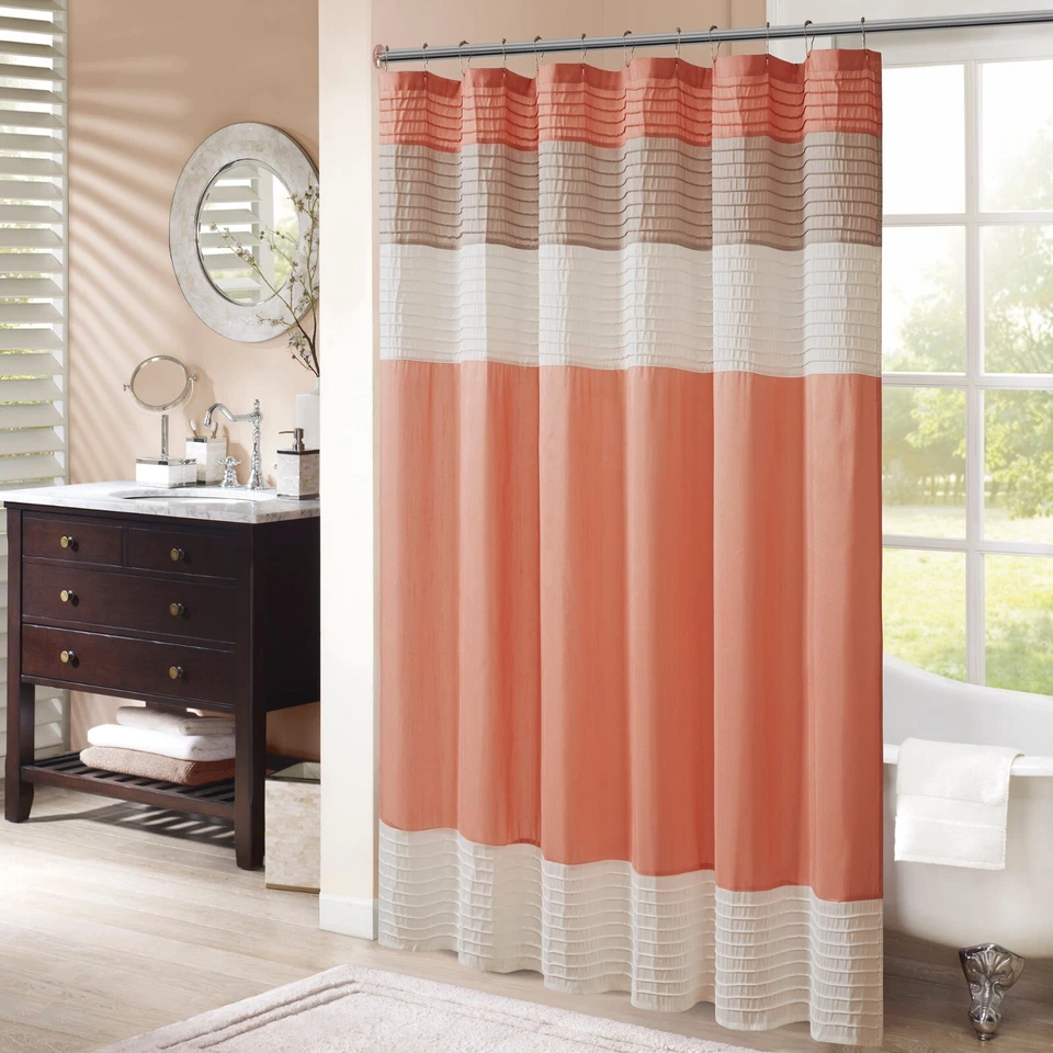 Madison Park Amherst Shower Curtain 72x72 Coral