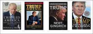 Juego de 4 libros de bolsillo en miniatura ""DONALD TRUMP"" casa de muñecas escala 1:6 MUÑECAS BARBIE - Imagen 1 de 2