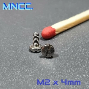 2pc - 10pc M2 x 4mm Micro Slotted Pan Head Screws A2 Stainless Steel DIN-84 - Picture 1 of 7