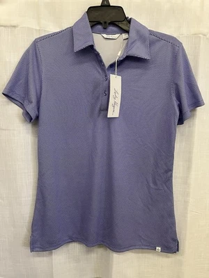 Nova Camisa Polo Atlética Lady Hagen Jacquard Manga Curta Golfe Média Perivinkle - Imagem 1 de 4