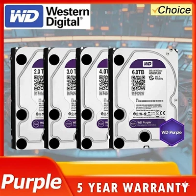 4TB WD Purple Surveillance CCTV 3.5" SATA Internal Hard Drive PC HDD WD40PURZ - Image 1 of 4