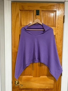 Eileen Fisher 100% Cashmere Poncho Topper Purple One Size Hong Kong in - Picture 1 of 5