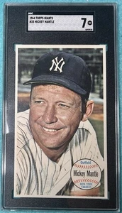 MICKEY MANTLE 1964 TOPPS GIANTS #25 BASEBALL SGC NEAR MINT 7 - Picture 1 of 2