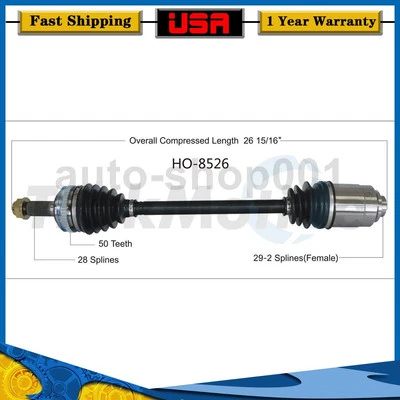 Rear Left CV Axle Joint Shaft For Acura MDX 3.5L 2006 2005 2004 2003 2002 2001 - Image 1 of 2