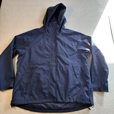 L.L. Bean GoreTex Nylon Lined Windbreaker Rain Jacket Women REGXL Navy Blue Zip - Image 1 of 4