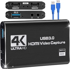4K Audio Video Capture Card USB 3.0 HDMI Video Capture Device Full HD Recording - Picture 1 of 1