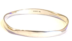 SBV hallmarked solid sterling silver modernist bangle 21.7 gms - Picture 1 of 8