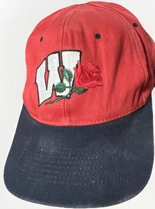 Vintage 1994 Wisconsin Badgers Football rot schwarz Mütze Rose Bowl Champs Snapback Cap - Bild 1 von 6