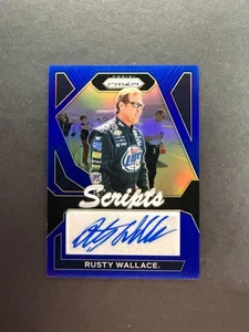 Rusty Wallace 2024 Panini Prizm Scripts Auto Blue /49 #S-RWE - Picture 1 of 2