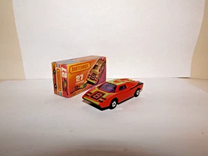 MATCHBOX S/F NO. 27-B LAMBORGHINI COUNTACH RED BODY, HTF PURPLE WINDOWS MIB - Picture 1 of 6