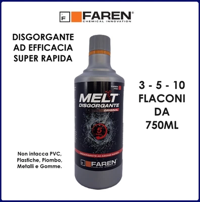Disgorgante Rapido Melt Professionale 750 ML Per Scarichi Lenti e Ingorghi gravi - Imagen 1 de 4