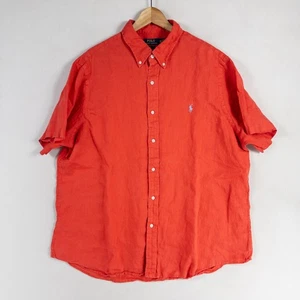 Polo Ralph Lauren Shirt Mens XXL Red Classic Fit Short Sleeve Button Down Casual - Picture 1 of 7