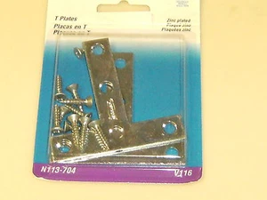National Mfg N113-704 T-PLATES 3”x3” zinc plated steel (“t” plate 3” by 3”) - Picture 1 of 2
